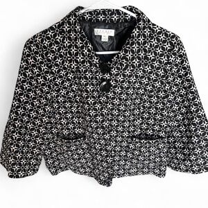 Studio Black and White Geometric Blazer